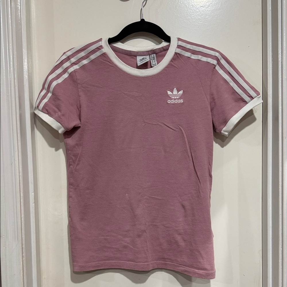 Adidas Mauve Tee with White Accents